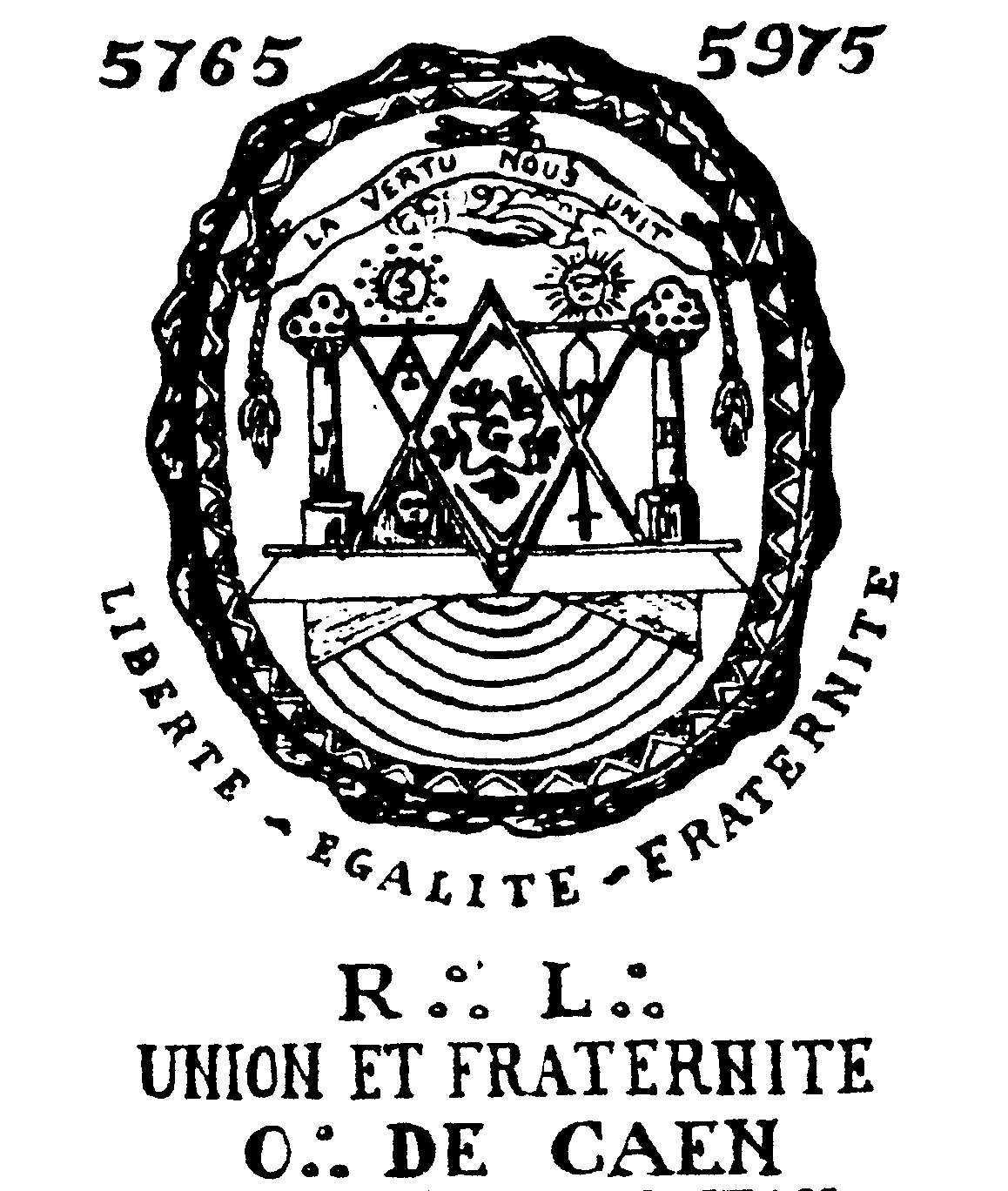 Sceau de la Loge Maçonnique Union et Fraternité, fin XXe siècle